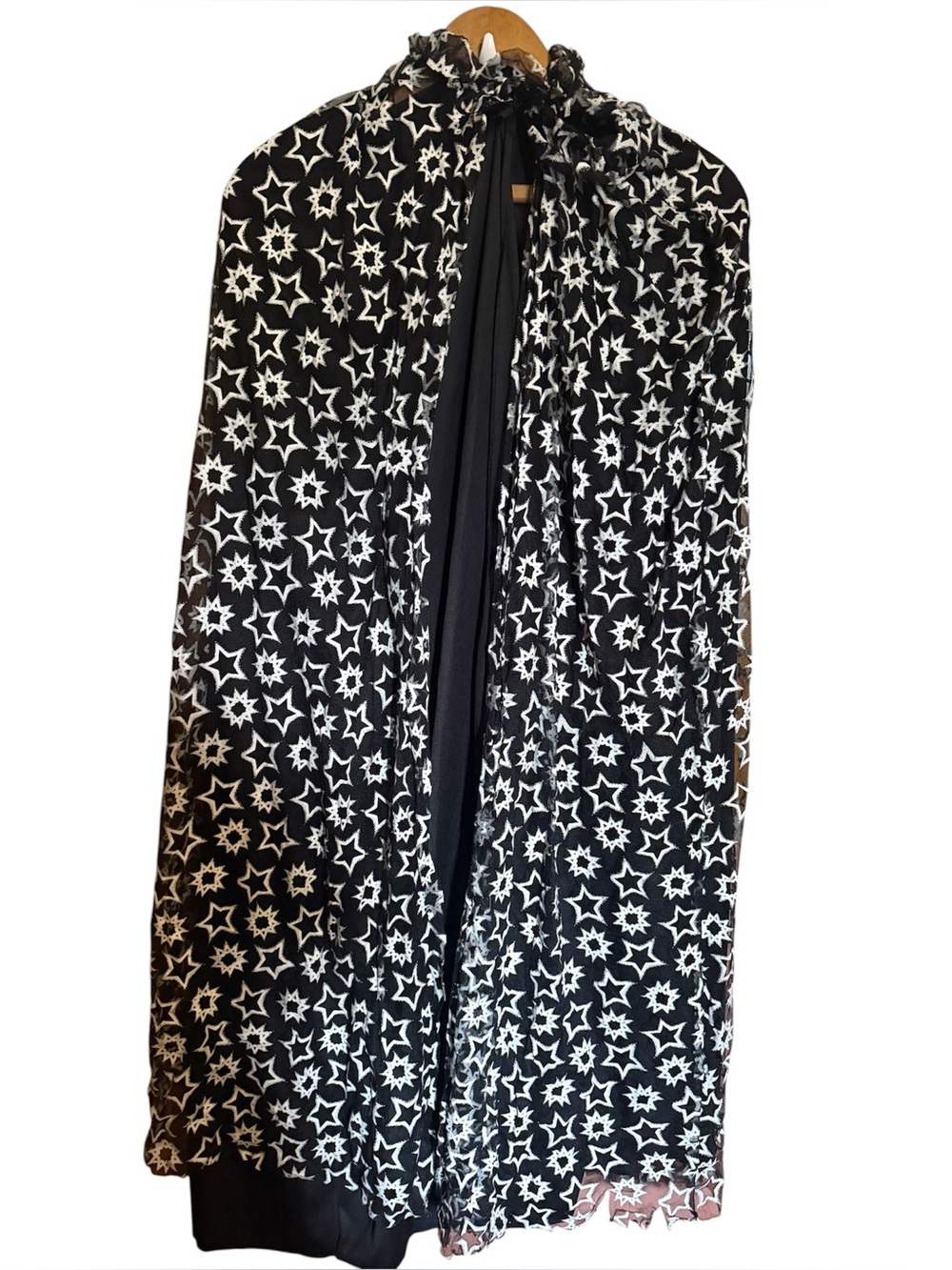 Target Glow in the dark stars black Layered cape osfm unisex Halloween witch